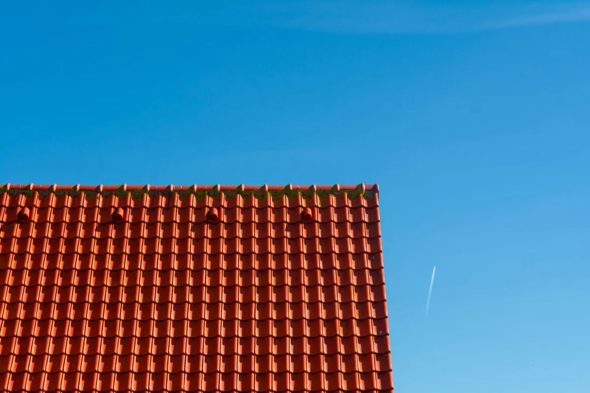 Tile roof gable in full sun, the kind of exposure that sets roof life in Stamford, CT